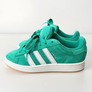 Adidas Women's Green and White Campus Trainers Sneakers Size 7 New
